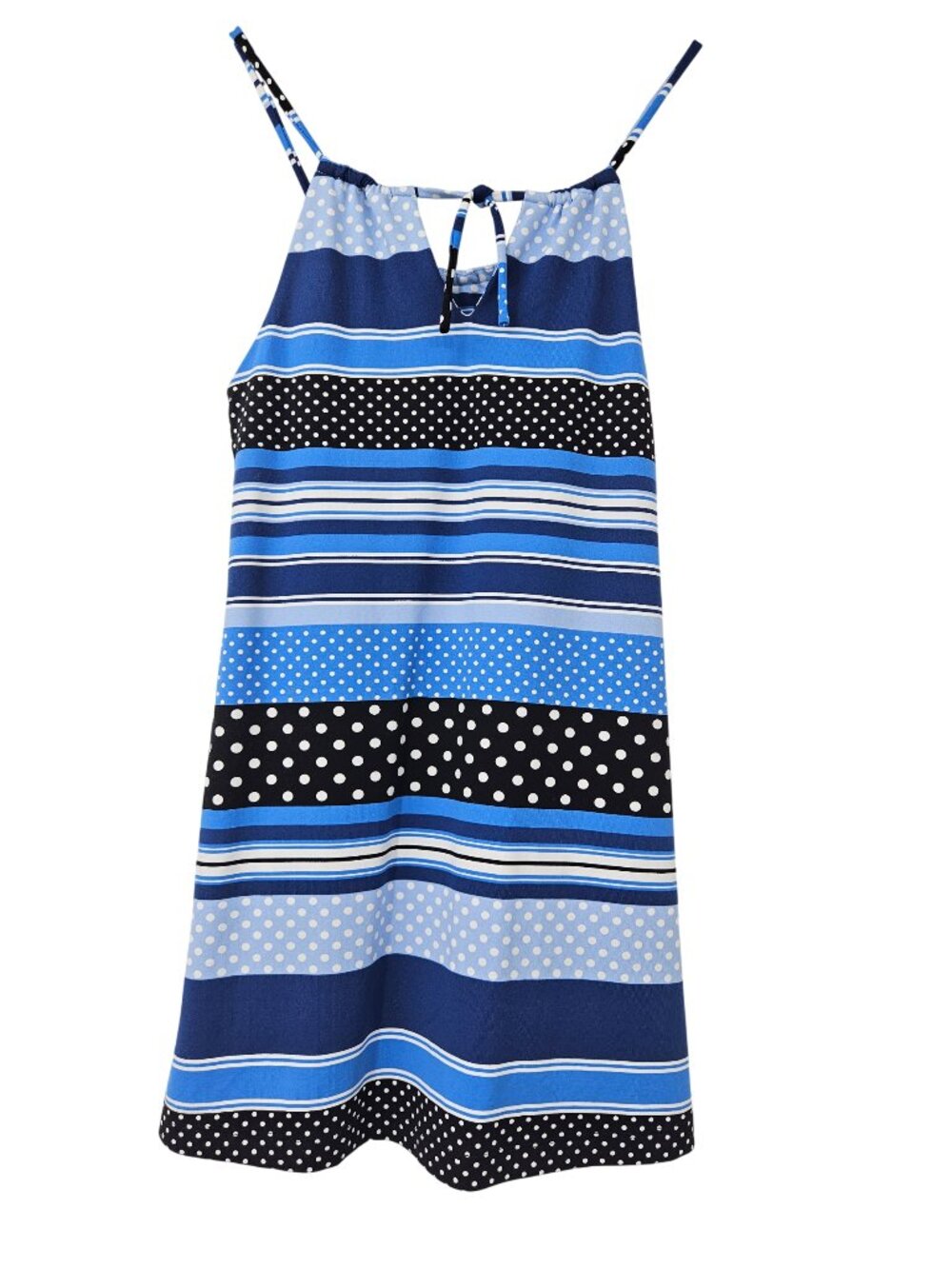 J. McLaughlin Catalina Cloth Blue Striped Polka Dot Halter Tank Top Women's S